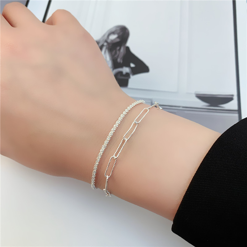 Vòng Tay Dạng Mắt Xích Hinh Học Đơn Giản Cho Nữ Sinh V28