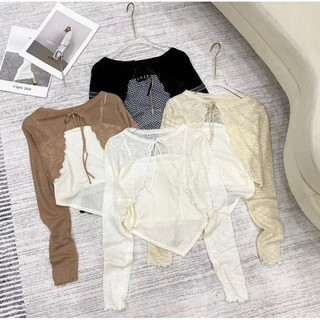 Sét áo khoác cardigan kèm áo hai dây kiểu vạt bầu siêu hot