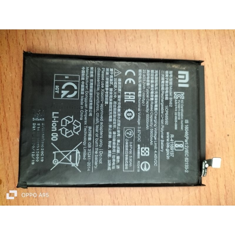 Pin Xiaomi Redmi 9T/Redmi Note 9/Pocco M3 Bóc Máy