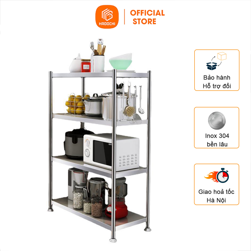 Kệ Nhà Bếp HADOCHI Chất Liệu Inox 304 Không Gỉ 3-4-5 Tầng Chiều Ngang 60 - 80 - 100cm