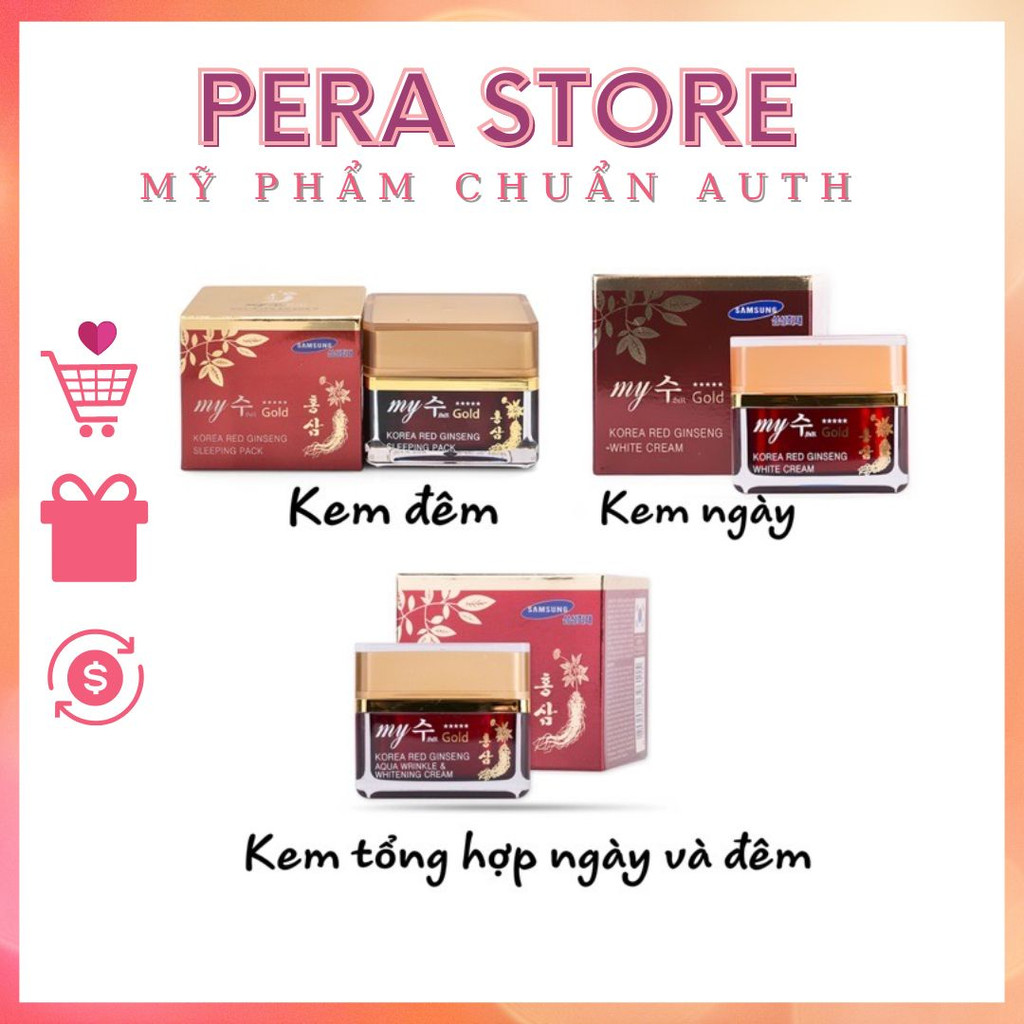 KEM HỒNG SÂM MY GOLD KOREA RED GINSENG ( KEM NGÀY VÀ KEM ĐÊM )