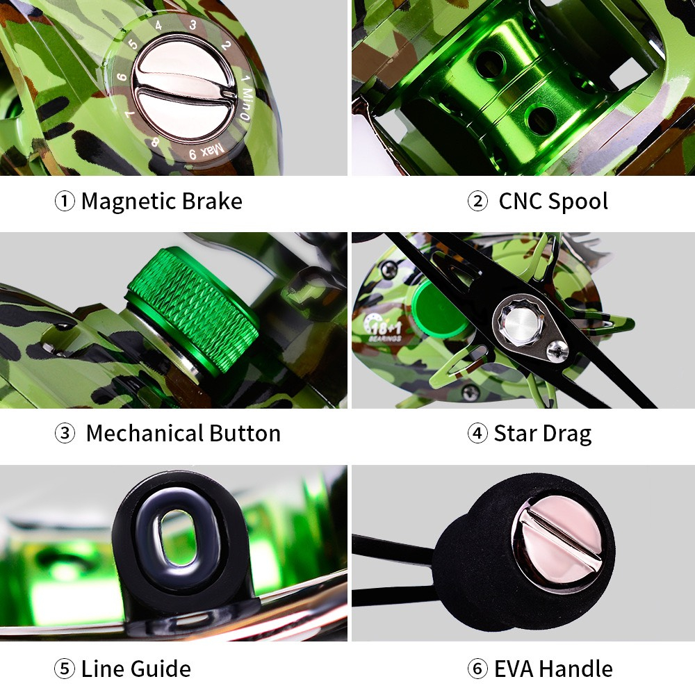 Máy ngang câu lure màu xnah Bộ Đội chất liệu hợp kim thép