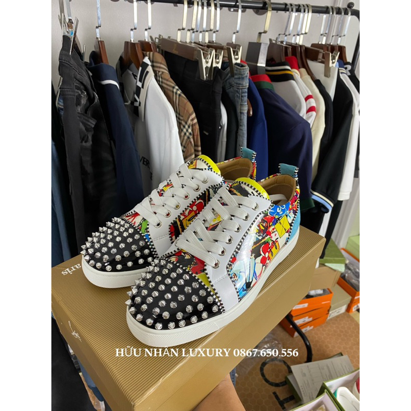 Giày Sneaker Đinh Tán L.BT Đinh Trắng Gót Da Hàng Cao Cấp
