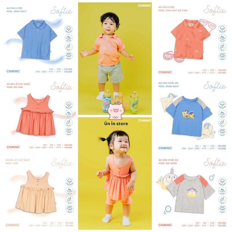 Chaang áo ba lỗ, áo cộc tay phối vai, áo polo Pool cho bé đến 5 tuổi SS2023D06