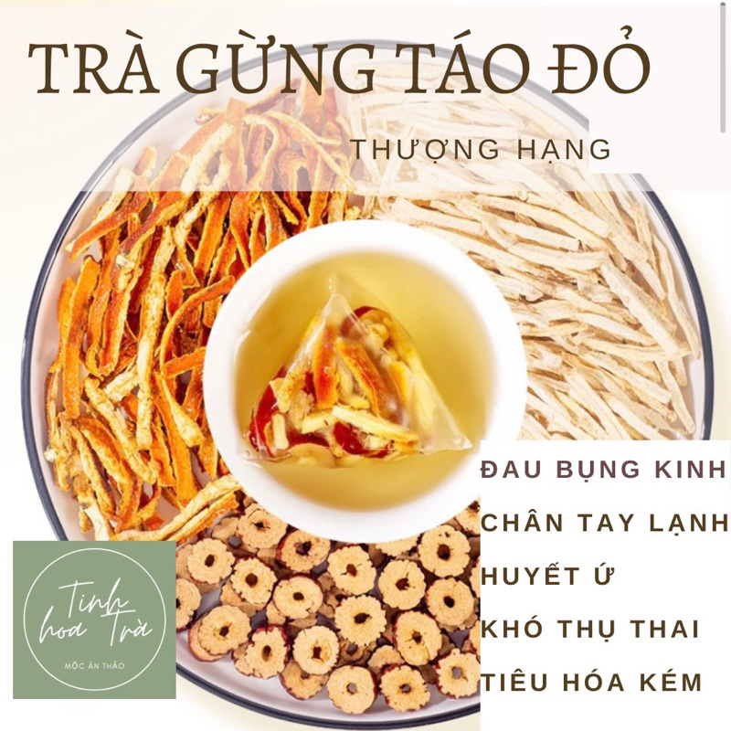 Trà Gừng Táo Đỏ Trần bì ấm tử cung, ấm tay chân
