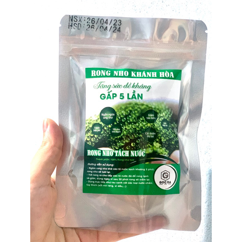 RONG NHO TÁCH NƯỚC 100g - Rong nho tách nước Khánh Hoà 100g nở ra 300g