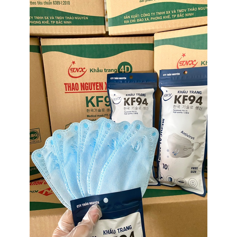 Free Ship -1 thùng 300 cái khẩu trang 4 lớp Kf94 TN Mask 4d Hàn Quốc chống bụi mịn và kháng khuẩn cực tốt