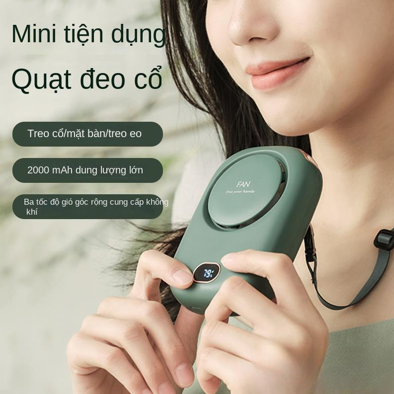 Quạt đeo cổ mini, Quạt mini để bàn, quạt tích điện, Quạt tích điện để bàn. Màn hình Led, Pin 2000mah sử dụng đến 8h Chức năng có thể gập lại 3 trong 1 gió yên tĩnh phù hợp với nhân viên văn phòng sinh viên