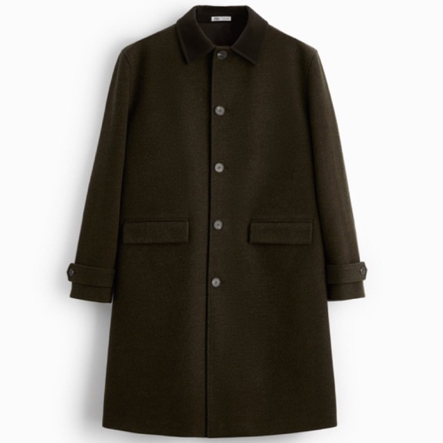 Áo dạ nam Zara authentic WITH MATCHING COLLAR size S