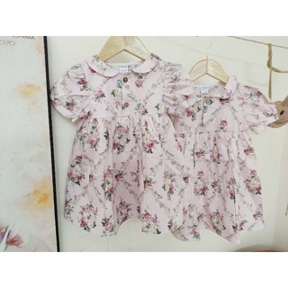 VÁY HOA HỒNG cổ cánh sen