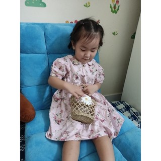 VÁY HOA HỒNG cổ cánh sen