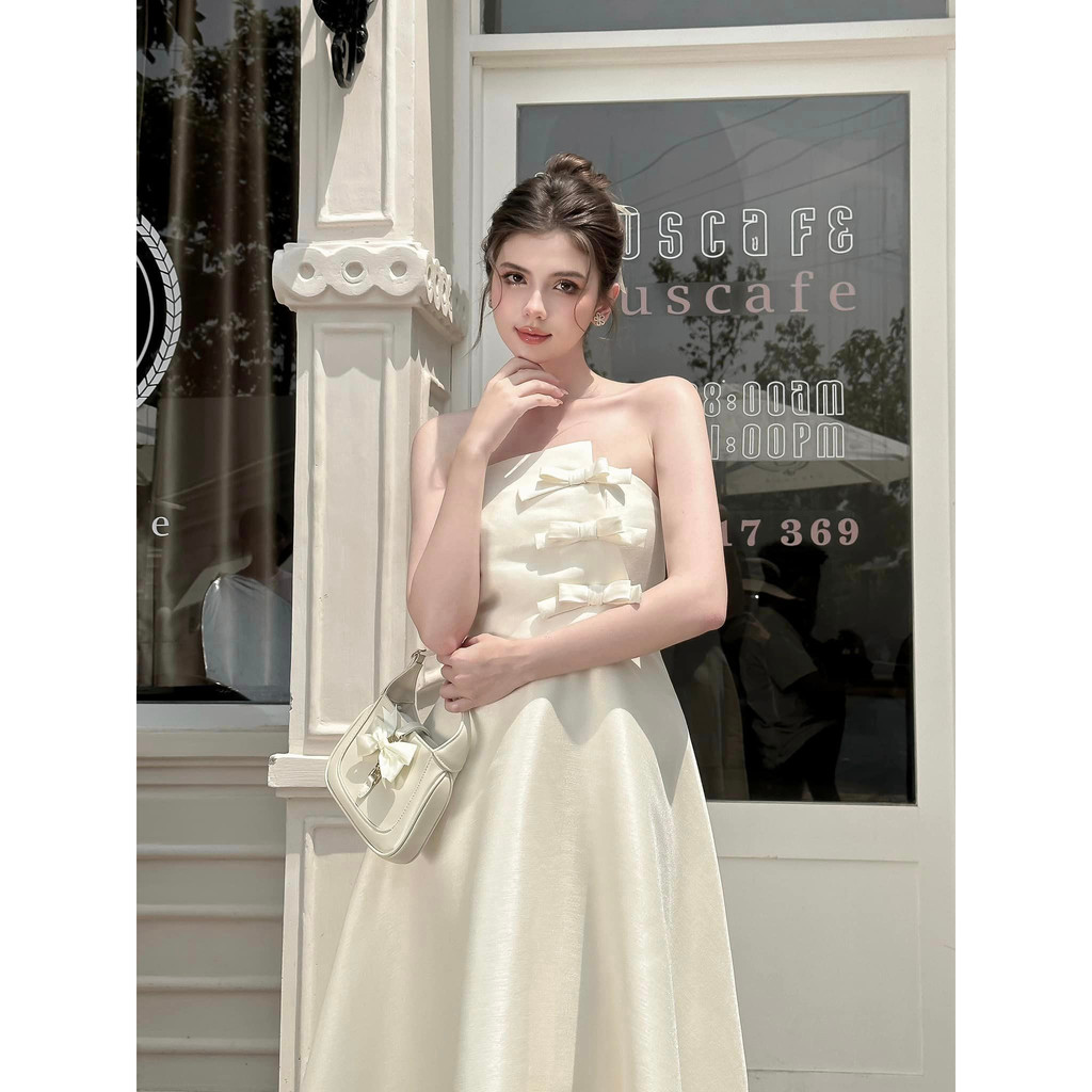 𝐅𝐥𝐨𝐫𝐚 𝐃𝐫𝐞𝐬𝐬 - váy thiết kế cúp ngực đính nơ