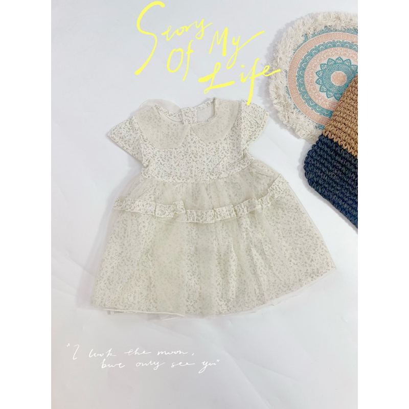 Váy đầm tiểu thư bé gái hoa nhỉ dễ thương cổ tròn xinh xắn ( 8-20kg) -Mã 3
