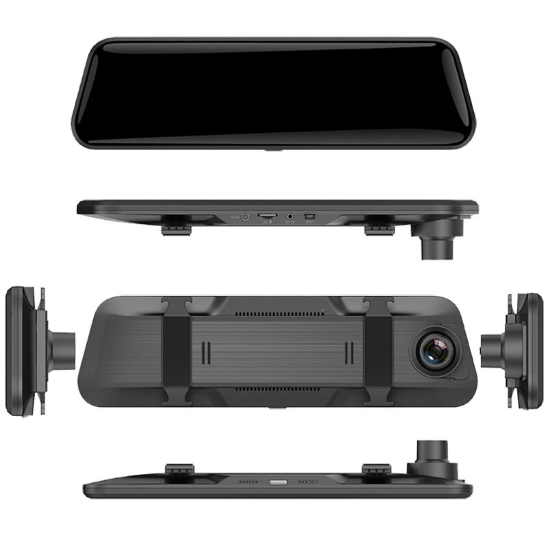 Camera hành trình ASAWIN H5C Kính chiếu hậu 10inch màn hình cảm ứng ống kính kép trước và sau HD 1080P tầm nhìn ban đê