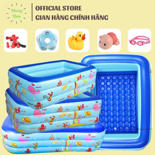 Bể bơi, hồ bơi gia đình 2m1 3 tầng, 1m8 3 tầng, 1m5 3 tầng, 1m3 3 tầng tặng kèm miếng vá, có đáy chống trượt