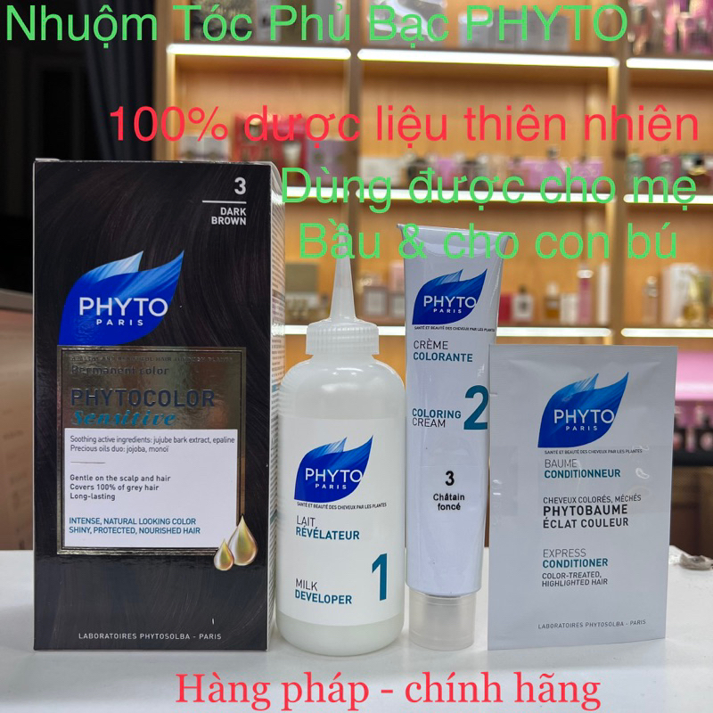 (An toàn cho bà bầu) Nhuộm tóc thảo dược cho da nhạy cảm Phyto Phytocolor Sensitive
