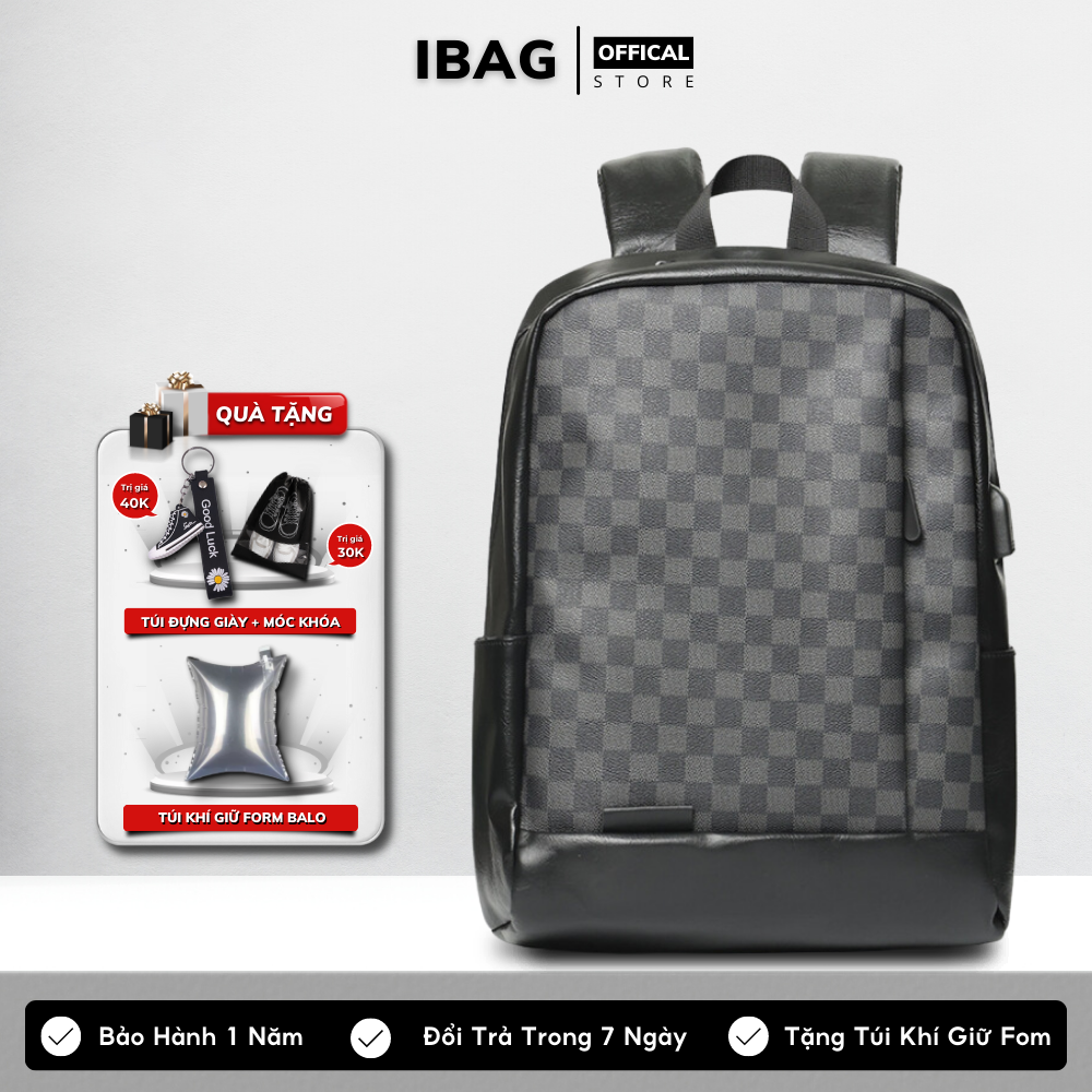 Balo da thời trang ulzzang nam nữ balo lv da PU cao cấp chống nước cặp đi học đi chơi balo đựng laptop 15.6 inh- 𝑰𝑩𝑨𝑮