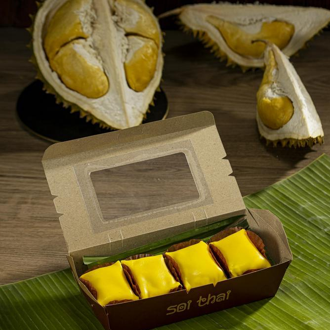 Bánh ngọt SOI THÁI Set 4 bánh crepe sầu riêng Samyan chuẩn vị Thái Lan