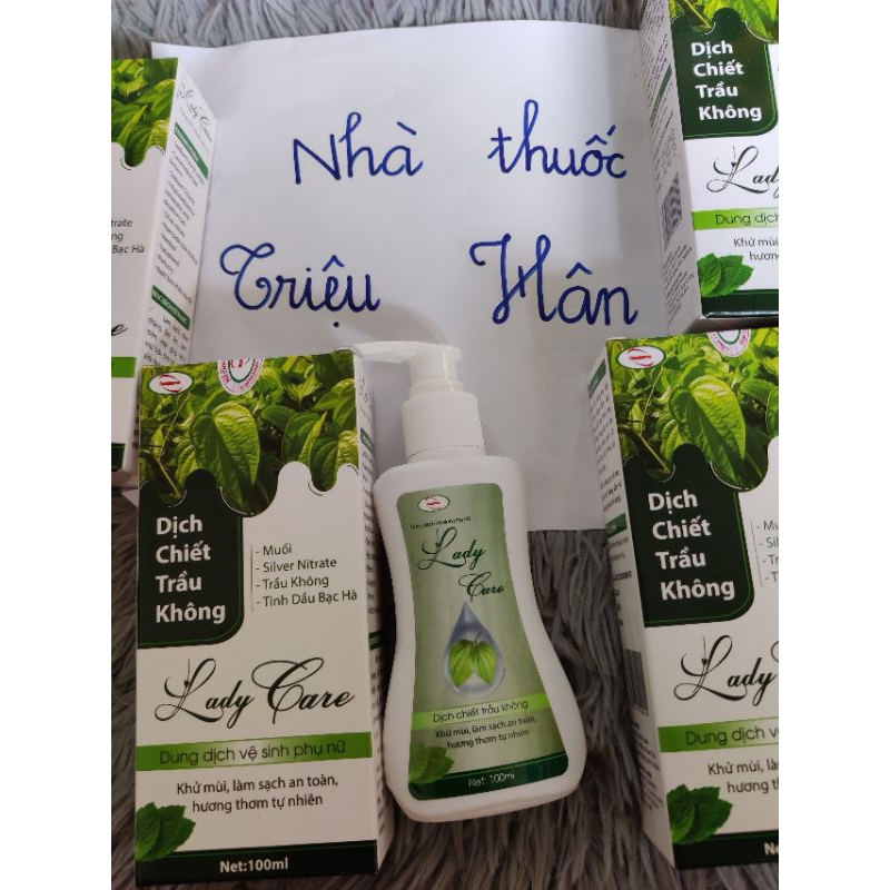 dung dịch vệ sinh phụ nữ Lady care chiết xuất lá trầu không ,muối ,bạc hà,chai có vòi