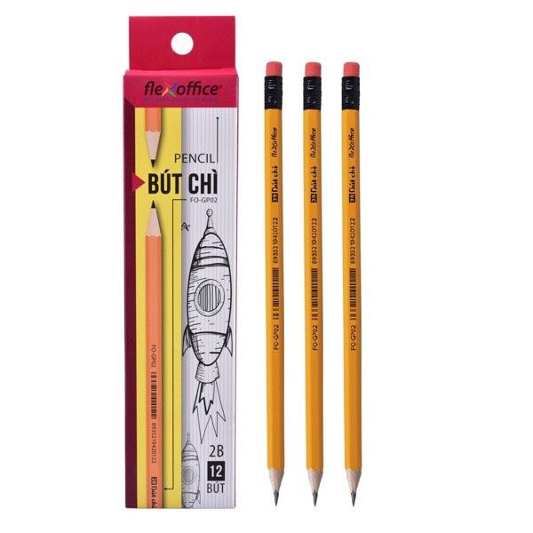 Bút chì gỗ 2B / HB Flexoffice - Chì Thiên Long GP02 / GP03 / GP07