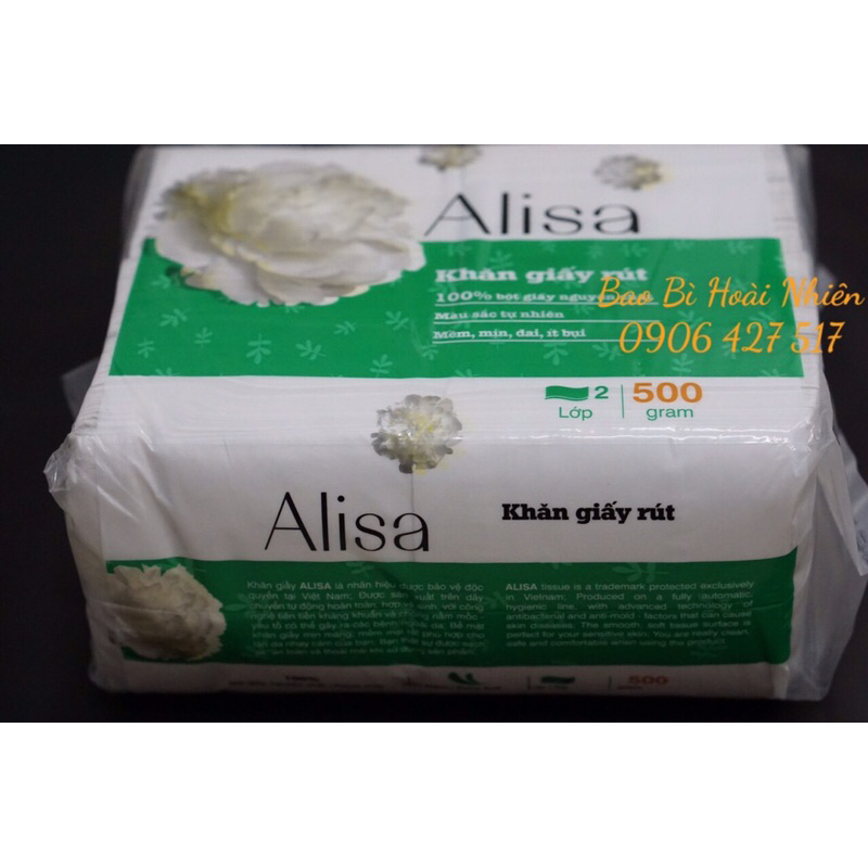 Khăn giấy vệ sinh, khăn giấy rút Alisa dùng cho nhà hàng, quán ăn ( 1 bao 10 gói 5kg )