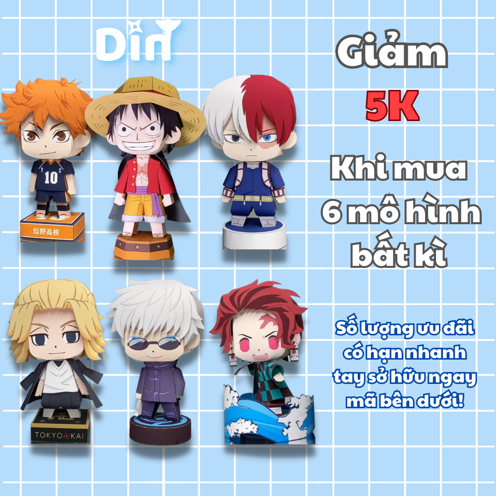 Mô hình giấy standee nhân vật Kimetsu No Yaiba  - Mô hình Tanjiro , Nezuko , Zenitsu, Shinobu, Rengoku