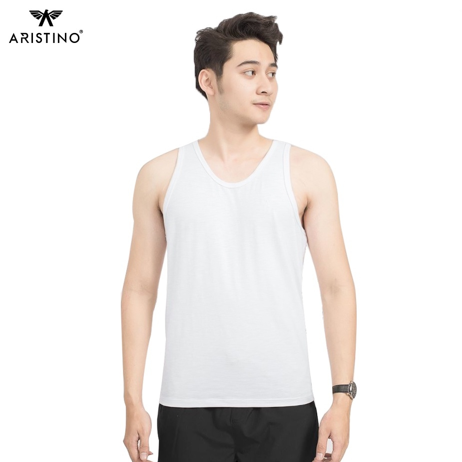 Áo Ba Lỗ Nam Aristino Thun 3 Lỗ Trắng Trơn Lót trong Sơ Mi 100% Cotton Mềm Mịn