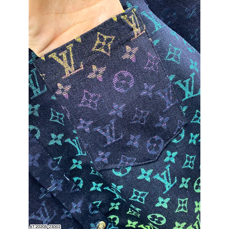 Áo sơ mi nam LV tay ngắn hoạ tiết vân loang hàng like au form chuẩn