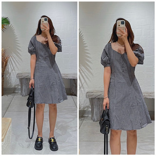 đầm caro suông