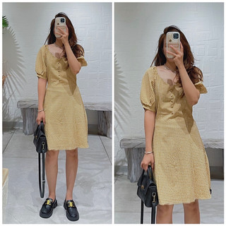 đầm caro suông