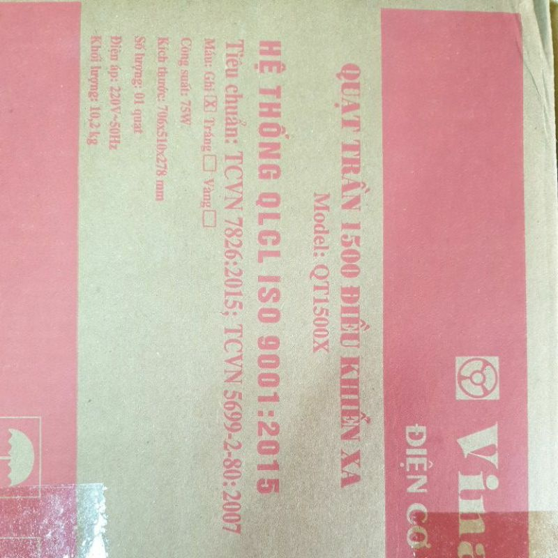 Quạt Trần Vinawind QT-1500X 5 Cánh Có Điều Khiển Kiểu Dáng Hiện Đại An Toàn, Tiết Kiệm Điện