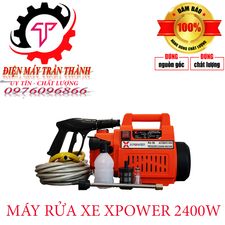 Máy rửa xe Xpower 2400W hàng nhập khẩu mới nhất 2024 bảo hành 12 tháng