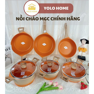 Nồi Chảo MGC Chính Hãng Màu Cam Ombre Chống Dính, Đun Trên Mọi Loại Bếp