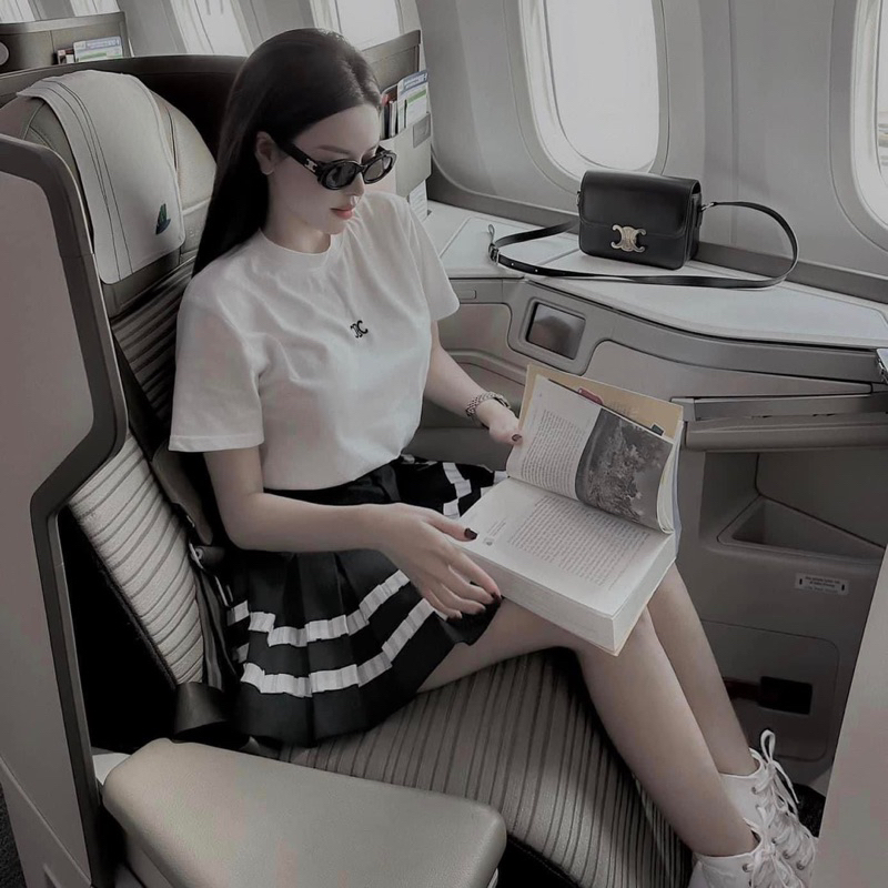 Set áo trắng chân váy xếp li mac check code mai phương bùi ( LINK CŨ SHOP ĐANG BỊ KHOÁ)