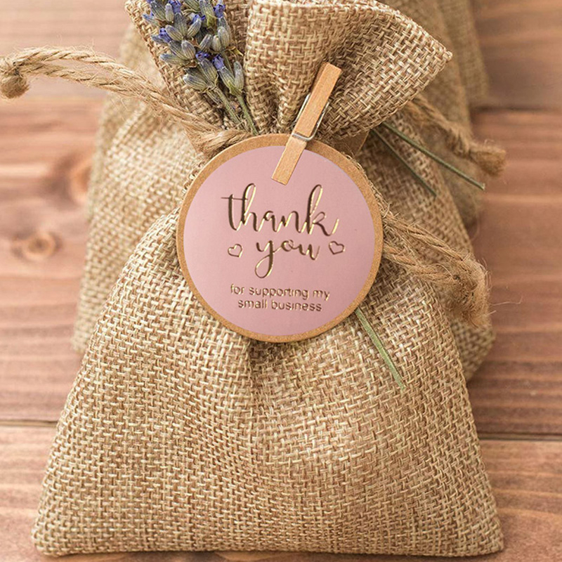 💜500 nhãn dán Sticker cảm ơn dành cho shop bán hàng, size 2.5cm. Chỉ việc gỡ ra dán. Có loại ép kim rất đẹp