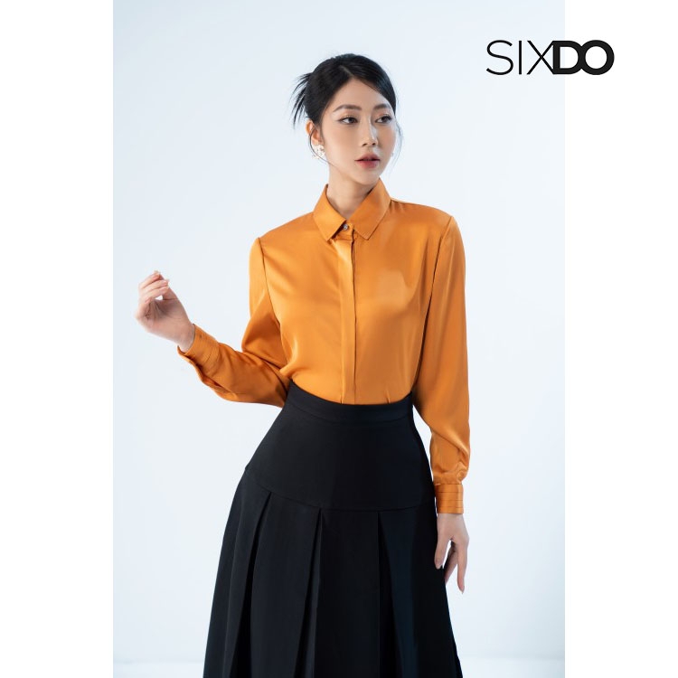 Áo sơ mi lụa cổ đức thời trang SIXDO (Silk Shirt 2)