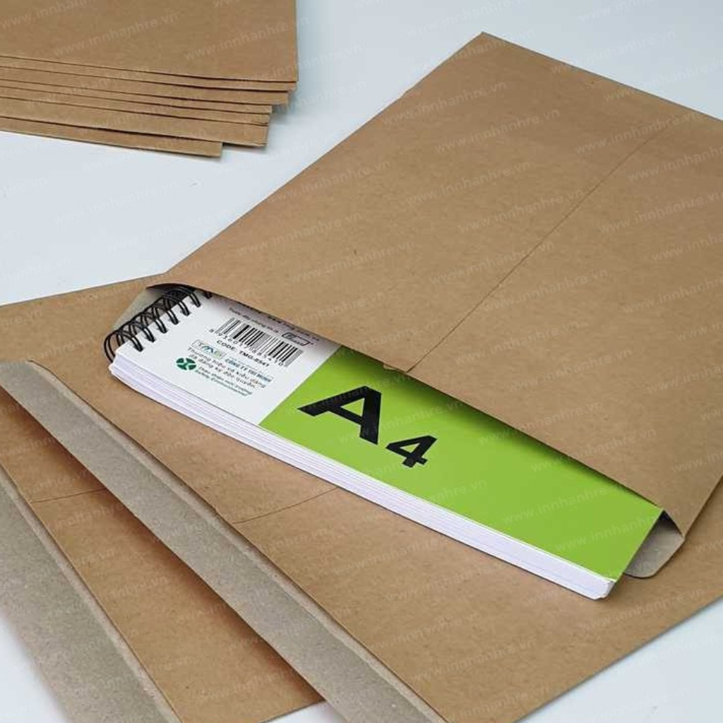 Phong bì kraft, bao thư kraft 25 x 35 cm (A4) nắp ngang đựng tài liệu, hồ sơ giá rẻ và chất lượng - INGIAREGOVAP