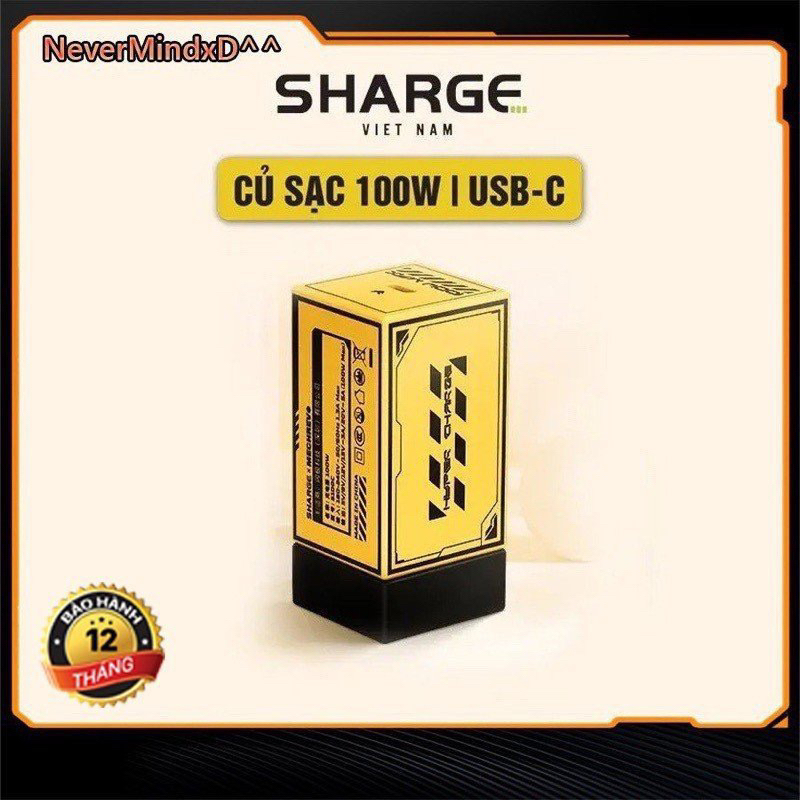 Bộ sạc GaN 100W siêu nhỏ SHARGE x MECHREV S100C Hyper Charge