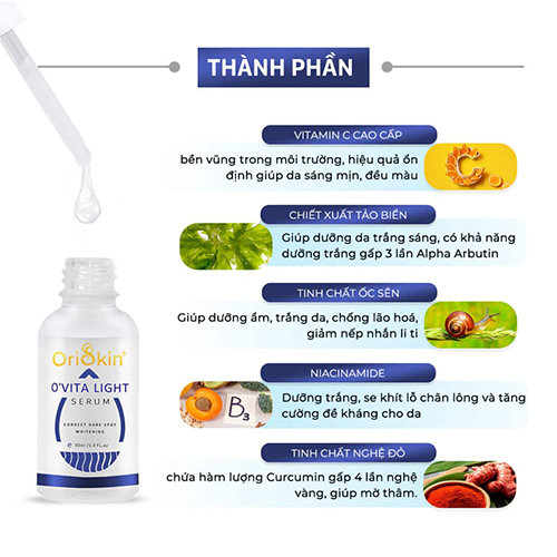 💯  Serum Mờ Thâm Trắng Da Kiềm Dầu Se Khít Lỗ Chân Lông Oriskin O’vita Light Serum