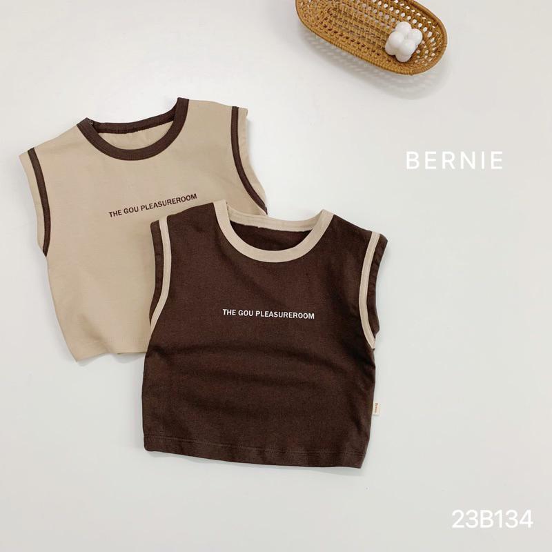 Bộ 3 lỗ phối màu vintage Bernie cho bé trai bé gái. bộ sát nách bernie