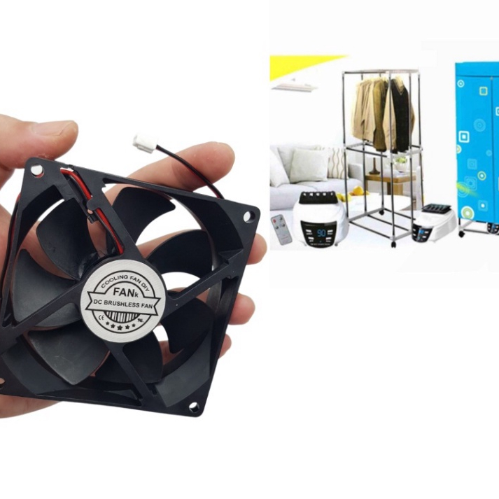 Quạt máy sấy quần áo quạt tốc độ cao 12V 9CM 8CM thay thế cho các dòng hút ẩm Shop Huyền Trang
