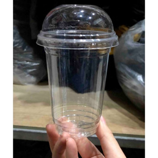 Combo 50 Cốc Nhựa Nắp Cầu 300ml ( PET 300ml ) Nhựa Cứng Đã Kèm Nắp Cầu Phi 84 - Dáng Cốc Thon High Land