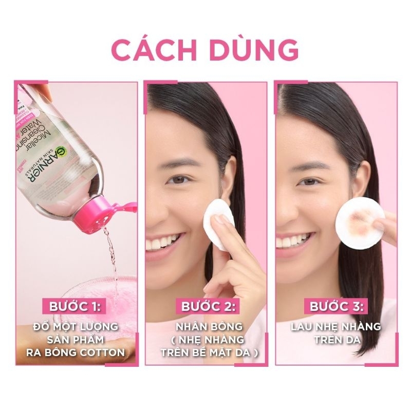 Nước làm sạch và tẩy trang dành cho mọi loại da Garnier Micellar Water 400ml