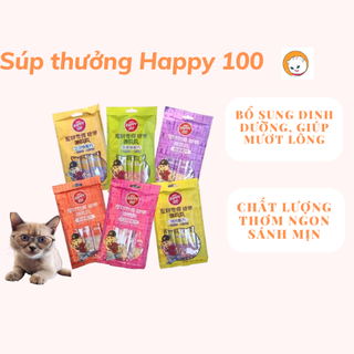 [Giúp mượt lông] Súp thưởng Wanpy Happy 100 cung cấp dinh dưỡng cải thiện hệ miễn dịch cho mèo cưng