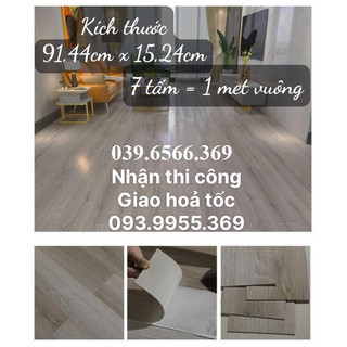 50tấm, Sàn nhựa giả gỗ, 91,44x15,24cm, sàn dán keo sẵn, dán sàn nhà giả gỗ
