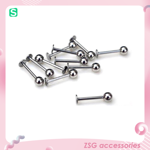 Khuyên Môi / Tai / Cơ thể chân dẹt 16G màu Bạc dài 6mm / 8mm / 10mm / 12mm