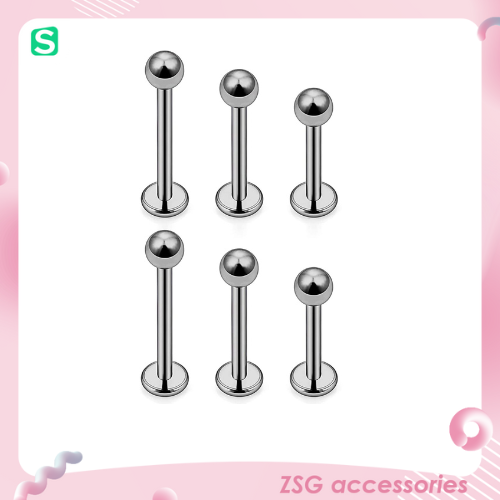 Khuyên Môi / Tai / Cơ thể chân dẹt 16G màu Bạc dài 6mm / 8mm / 10mm / 12mm