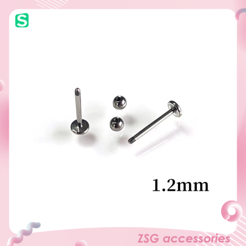 Khuyên Môi / Tai / Cơ thể chân dẹt 16G màu Bạc dài 6mm / 8mm / 10mm / 12mm