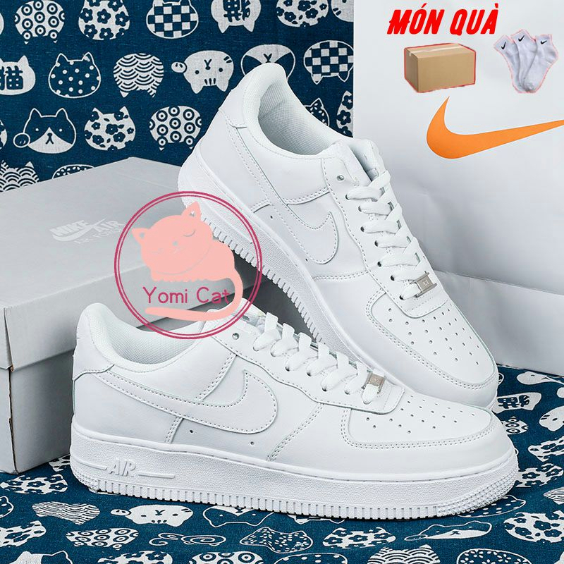 Giày_nike Air Force 1 full trắng chính hãng nam nữ，Giày AF1 Trắng đế Air，S.Cấp Giày Thể Thao full phụ kiện