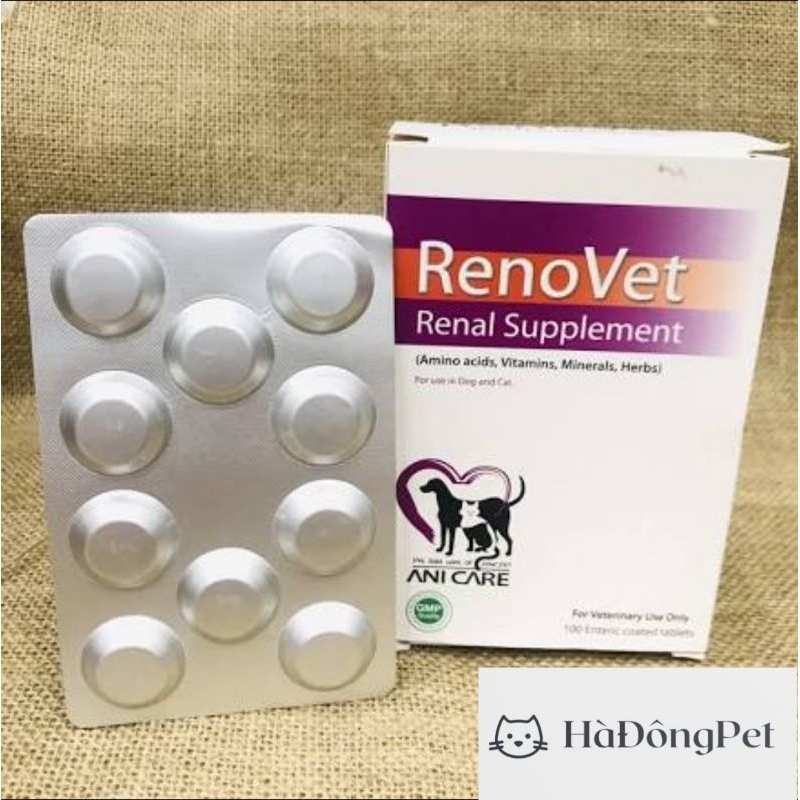 Hepato Tab và RenoVet  giải độc gan,thận cho Chó Mèo